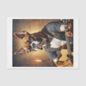 寝室に遊おける可愛いボクサーのギター – 薄葉紙 (正面)