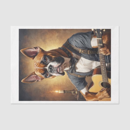 寝室に遊おける可愛いボクサーのギター –  薄葉紙 (正面)