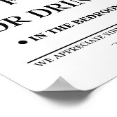 寝室に食べ物も飲み物もない ポスター (角)