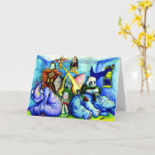 寝室の動物 カード (黄色い花)