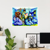 寝室の動物 ポスター (ホームオフィス)