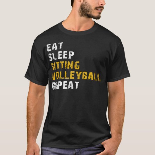 寝座食べりバレーボール Tシャツ (正面)