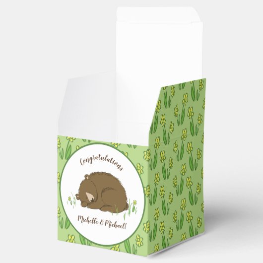 寝熊の赤ちゃんシャワーウッドランド フェイバーボックス (オープン)
