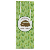 寝熊の赤ちゃんシャワーウッドランド ワインギフトバッグ (正面)