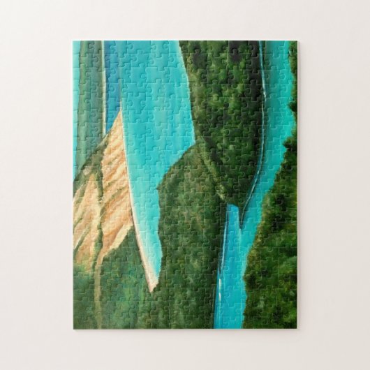 寝熊絵画砂丘 |ポスター ジグソーパズル (縦)