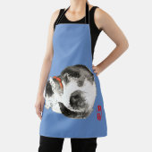 寝猫日本の白黒 エプロン (インサイチュ)