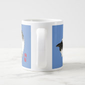 寝猫日本の白黒 ジャンボコーヒーマグカップ (裏面)