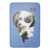 寝猫日本の白黒 バスマット (正面縦)