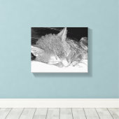 寝猫 キャンバスプリント (インサイチュ (ウッドフロア))