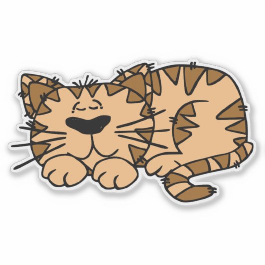 寝猫 シール (正面)