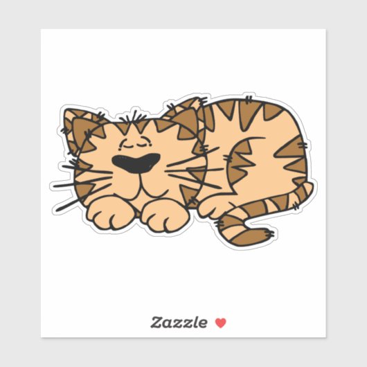 寝猫 シール (シート)