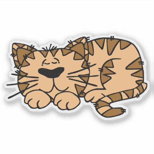 寝猫 シール (正面)