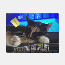 寝猫 ドアマット