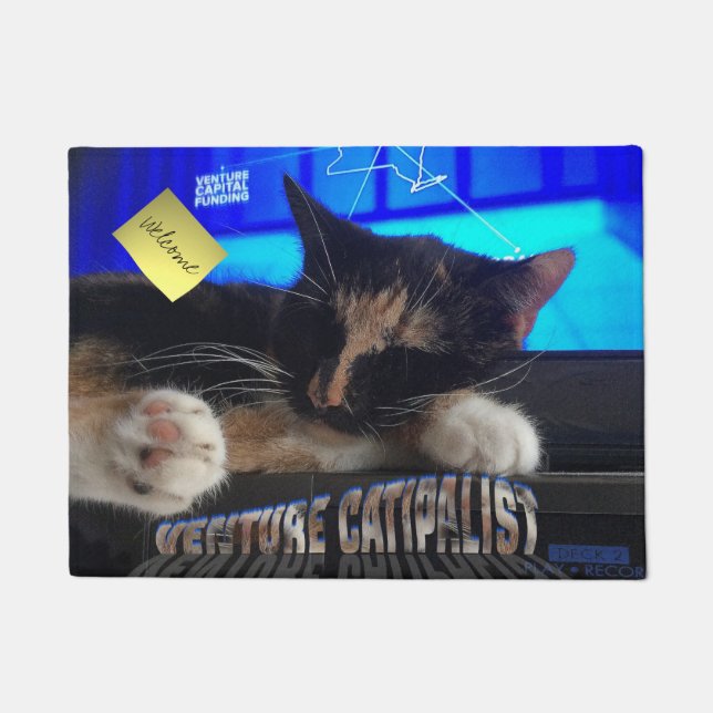 寝猫 ドアマット (正面)