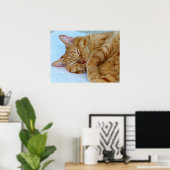 寝猫 ポスター (ホームオフィス)