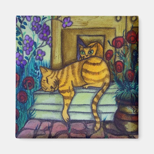 寝猫 マグネット (正面)