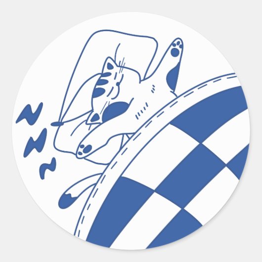 寝猫 ラウンドシール (正面)
