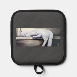 寝白猫オーブンミッツ&ポットホルダー 鍋敷き