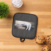 寝白猫オーブンミッツ&ポットホルダー 鍋敷き (トップダウン)