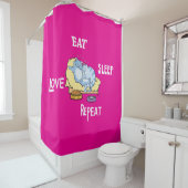 寝相食べの繰り返し シャワーカーテン (インサイチュ)
