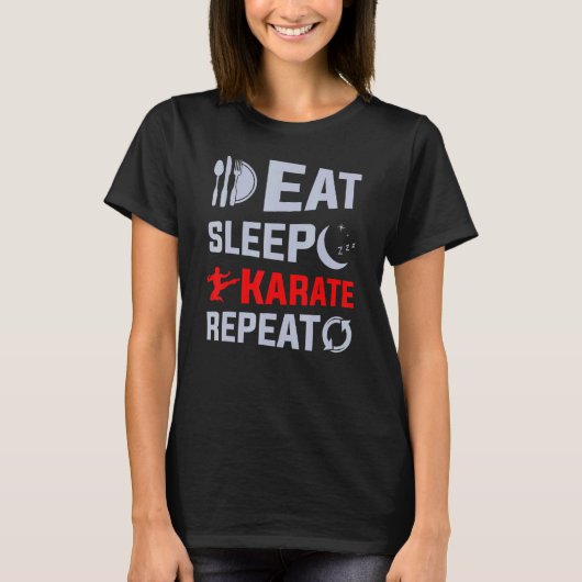 寝空手食べリピート空手 Tシャツ (正面)
