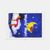 寝間着夜 フリースブランケット (正面(横))