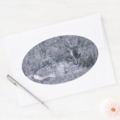 寝顔 楕円形シール (封筒)