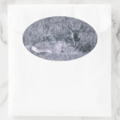 寝顔 楕円形シール (バッグ)