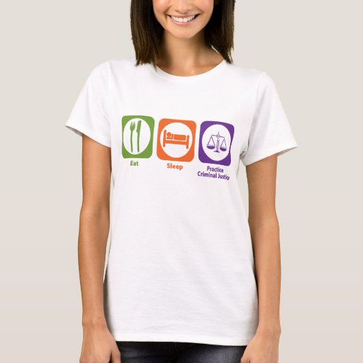 寝食べて刑事裁判 Tシャツ (正面)
