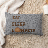 寝食べるバスケットボールの言葉ピロー ランバークッション (ブランケット)