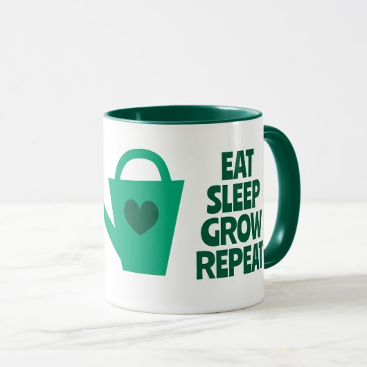 寝食べる成長を繰り返すかわいい庭の散水缶 マグカップ (正面右)