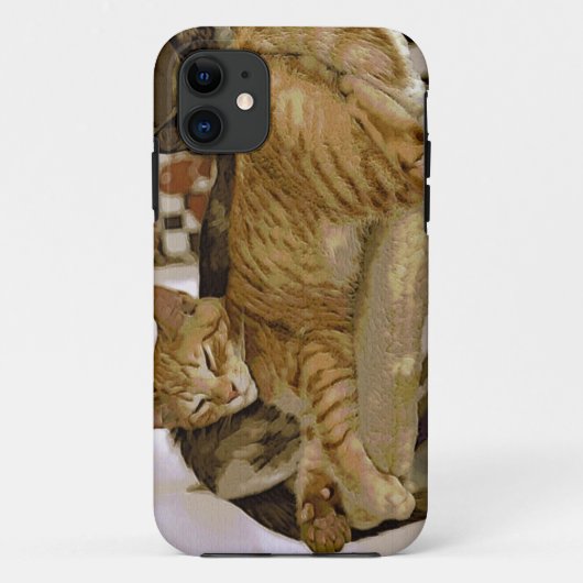 寝食ジンジャータブビーキャット子猫ケース Case-Mate iPhoneケース (裏面)