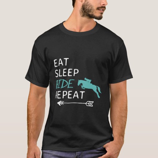 寝馬食べが乗馬を繰り返す Tシャツ (正面)