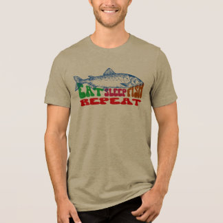 寝魚食べ繰り返しシャツ魚釣り釣り人ギフト トライブレンドＴシャツ