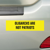寡頭政治は愛国者ではない バンパーステッカー (車上)