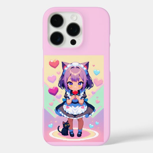 寧子メイドアニメピクセルスタイル Case-Mate iPhoneケース (裏面)