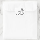 寧子 |かわいいチビ(小さくかわいく書いた感じ)猫 スクエアシール (バッグ)