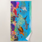 寧波カラフル礁マリンライフ ビーチタオル (正面)