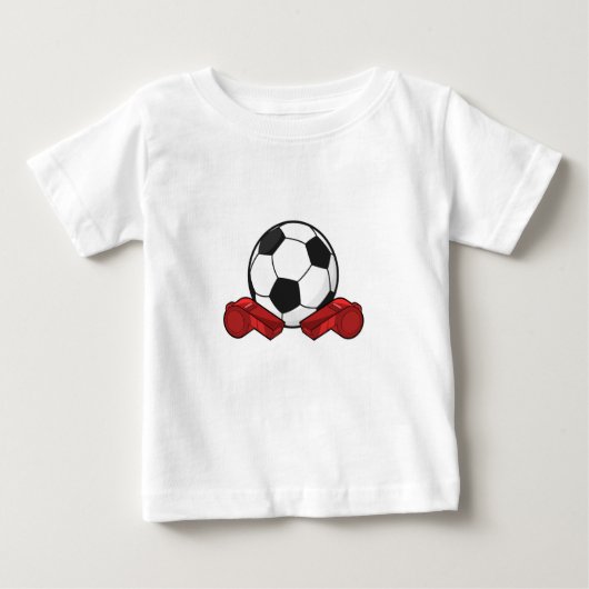 審判の笛 & サッカー ボール ベビーTシャツ (正面)