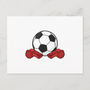 審判の笛 & サッカー ボール ポストカード