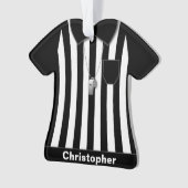 審判員のパーソナライズな黒い袖のユニフォーム オーナメント (正面)