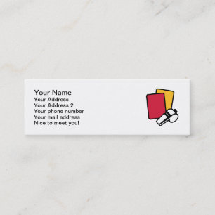 審判員の赤いイエロー・カード笛 スキニー名刺