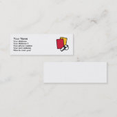 審判員の赤いイエロー・カード笛 スキニー名刺 (正面/裏面)