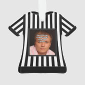 審判員の黒く及び白くストライプのな均一パーソナライズ オーナメント (裏面)