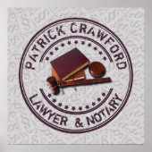 審判官ハンマー及び氏名を記載した弁護士又は公証人事務所 ポスター (正面)