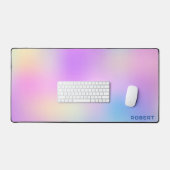 審美的なカラフルグラデーション虹色の背景 デスクマット (キーボード&マウス)