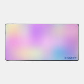 審美的なカラフルグラデーション虹色の背景 デスクマット (正面)