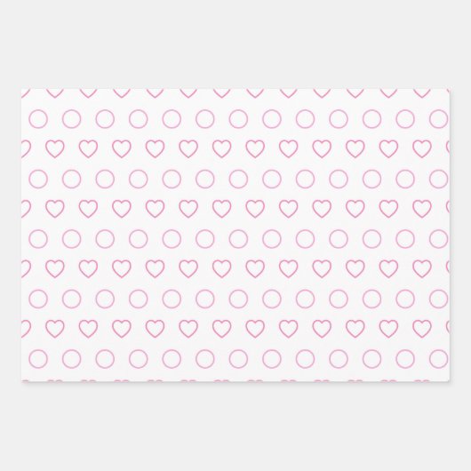 審美的なクリスマスピンクポルカパターン ラッピングペーパーシート (正面2)