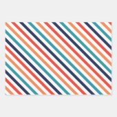 審美的なクリスマスレトロストライプのカラフル行 ラッピングペーパーシート (正面)