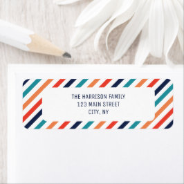 審美的なクリスマスレトロストライプのカラフル行 ラベル